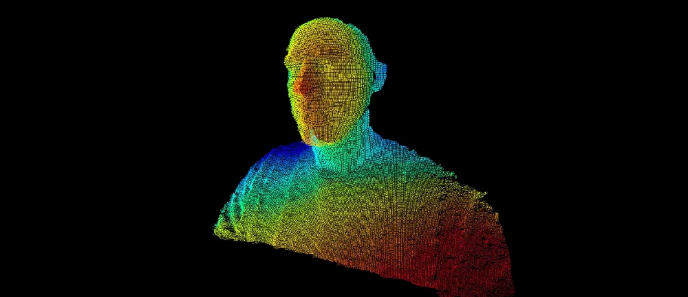A depth map visualized in 3D space. (Source)