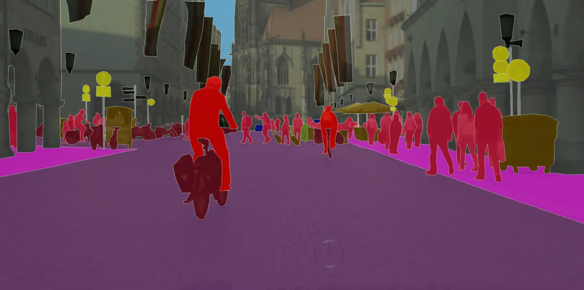 Human labeled scene from the Cityscapes Dataset