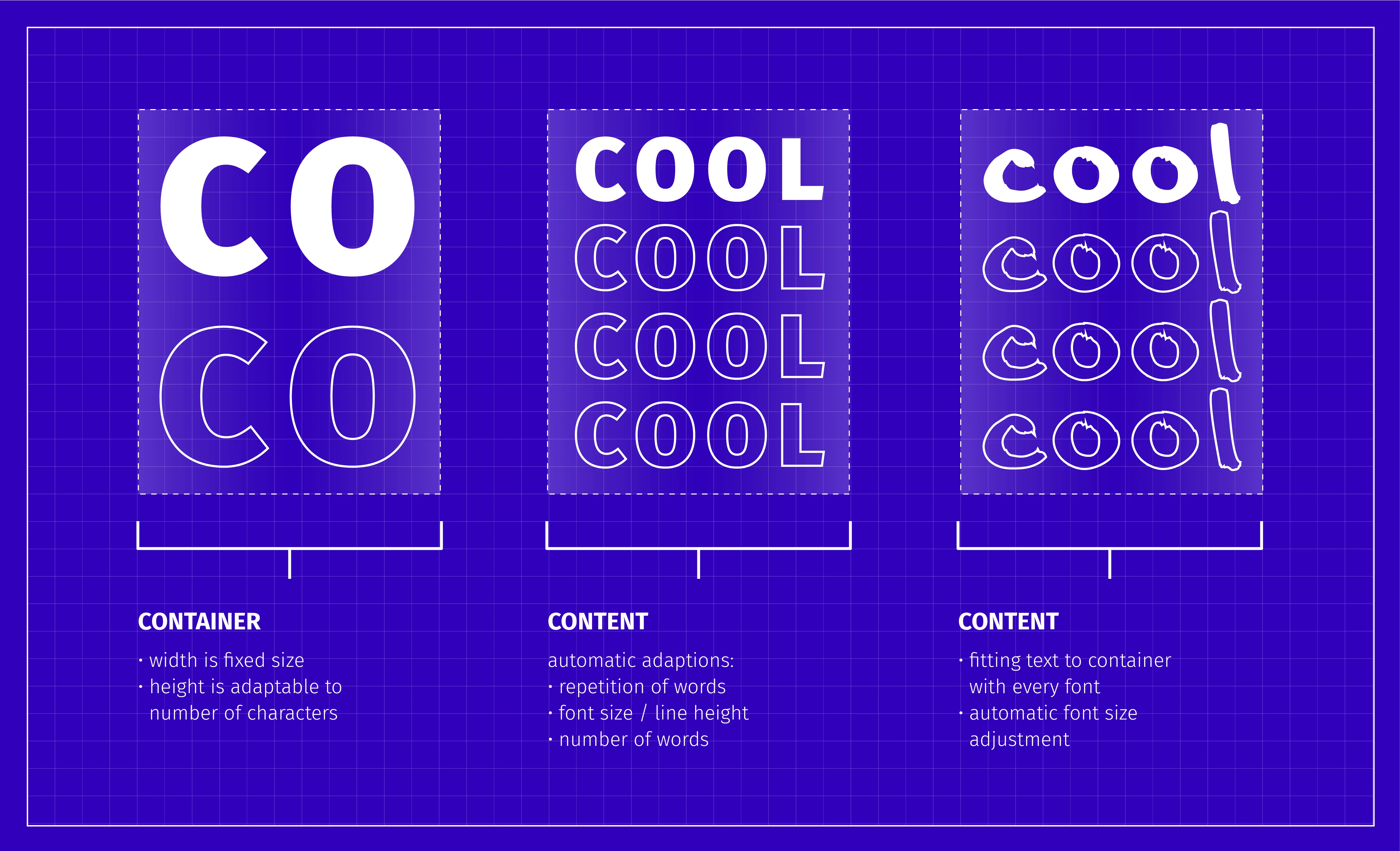 A Design Block example showcasing automatic adaptable text layouts.