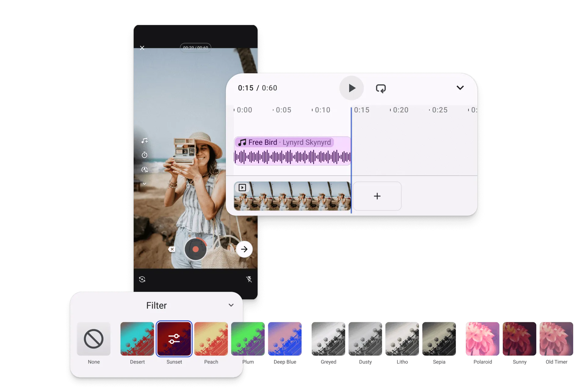 Camera recording, video timeline, and filters are some of the features that perfectly fit into Social Media app needs.