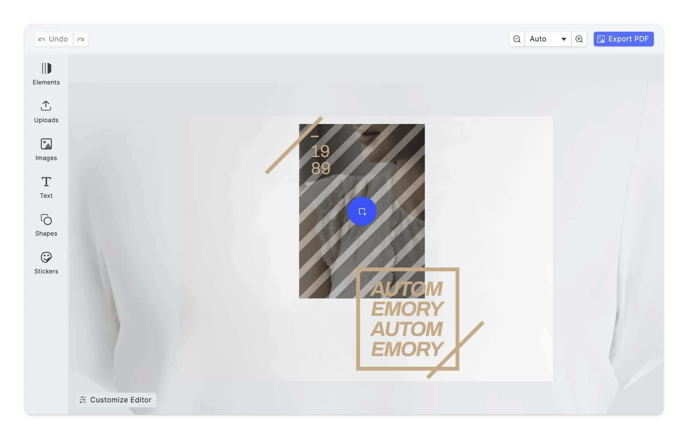 Apparel editor UI with a template-driven customization flow