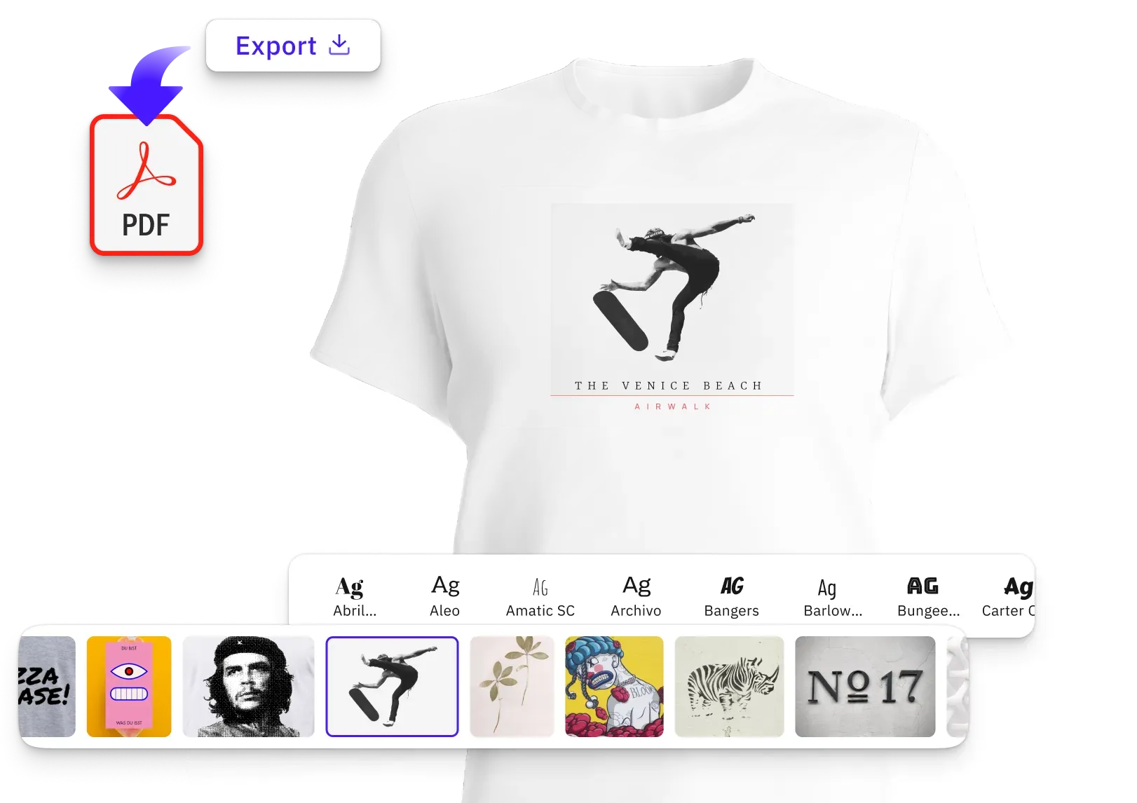 Customer designing a personalized t-shirt inside the apparel editor