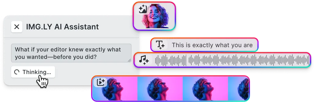 AI Plugins interface showing AI Assistant panel with timeline clips