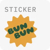 Sticker with BUN BUN text