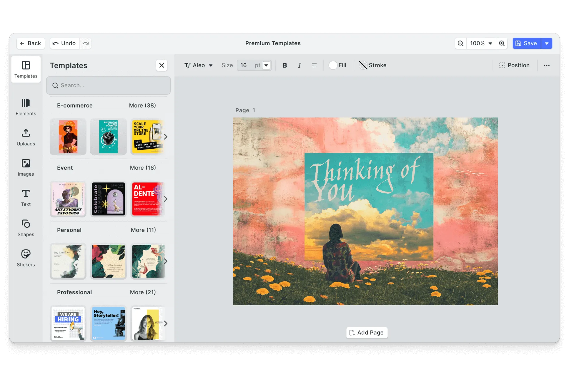 CE.SDK cards editor showing template-based design