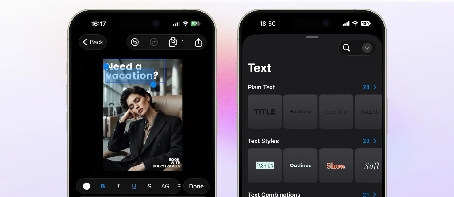 Inline rich text editing on mobile in CE.SDK