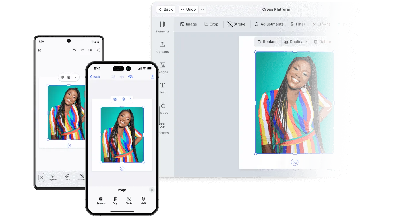 One creative engine rendering identically across web, mobile, desktop, and server