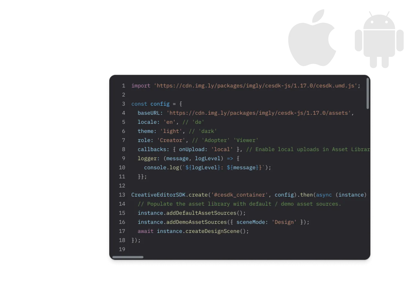 Mobile Video Editor SDK launched from a native iOS and Android app