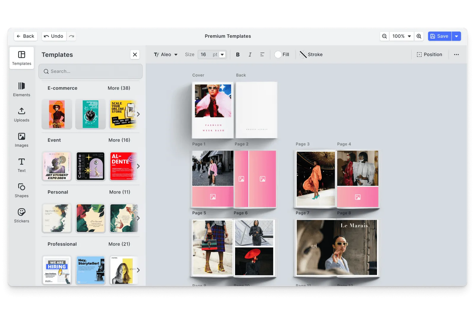 CE.SDK event photo books editor showing template-based design