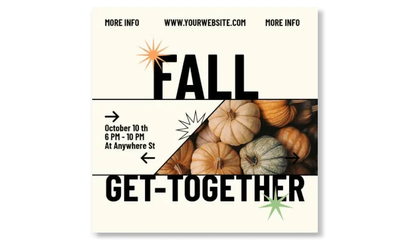Seasonal templates for spring, summer, autumn, and winter events