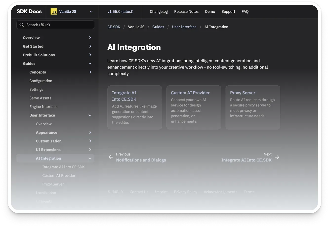 Developer-focused tooling for the Getty Images Library SDK — documentation, integration guides, and example code