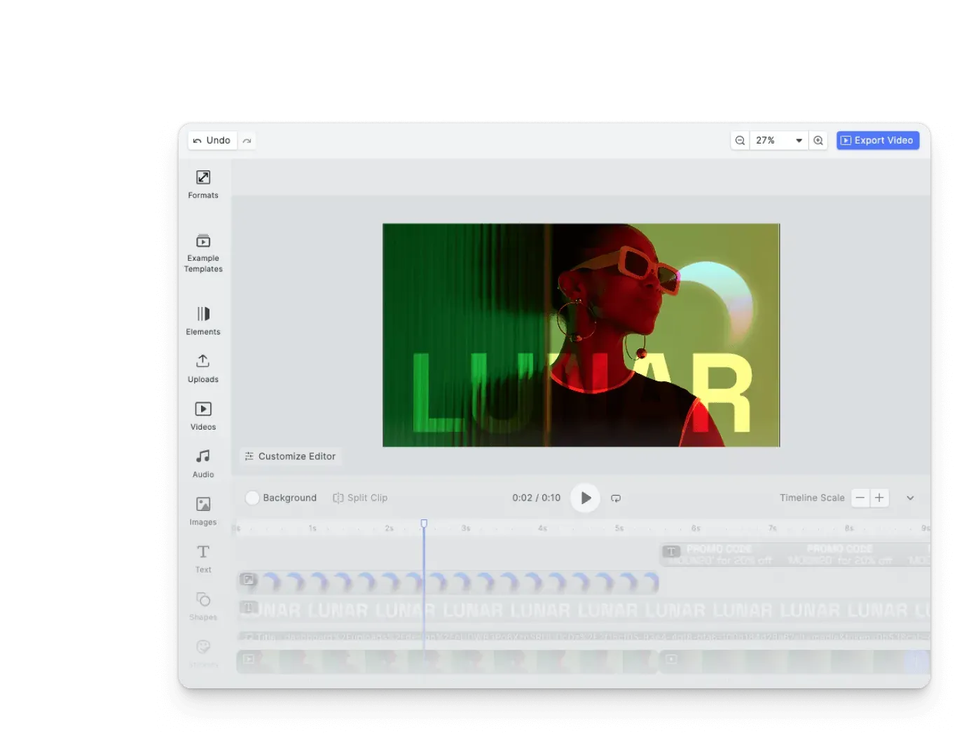 In-app video editor for product content