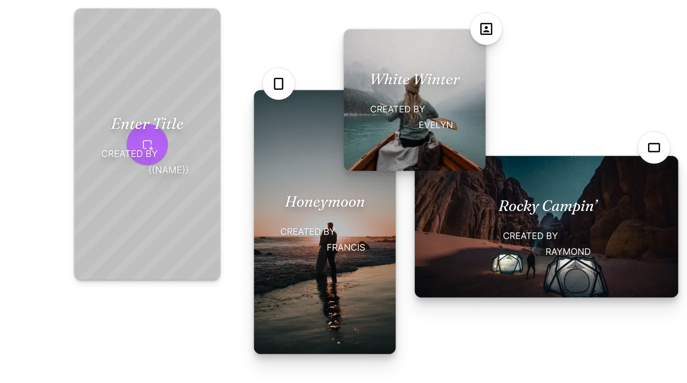 Mobile template with locked branded elements alongside automatically generated video variants