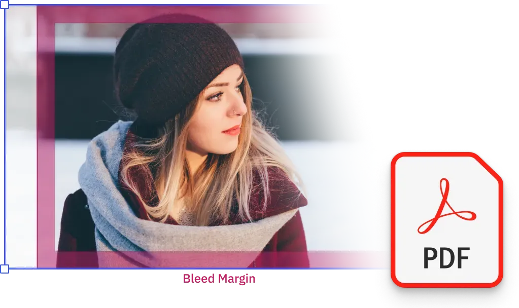 Print production settings, bleed guides, spot colors, and PDF/X export, configured per postcard template