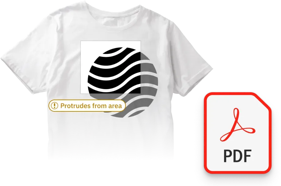 Print production settings (page clippings, color masking, PDF export) configured per apparel template