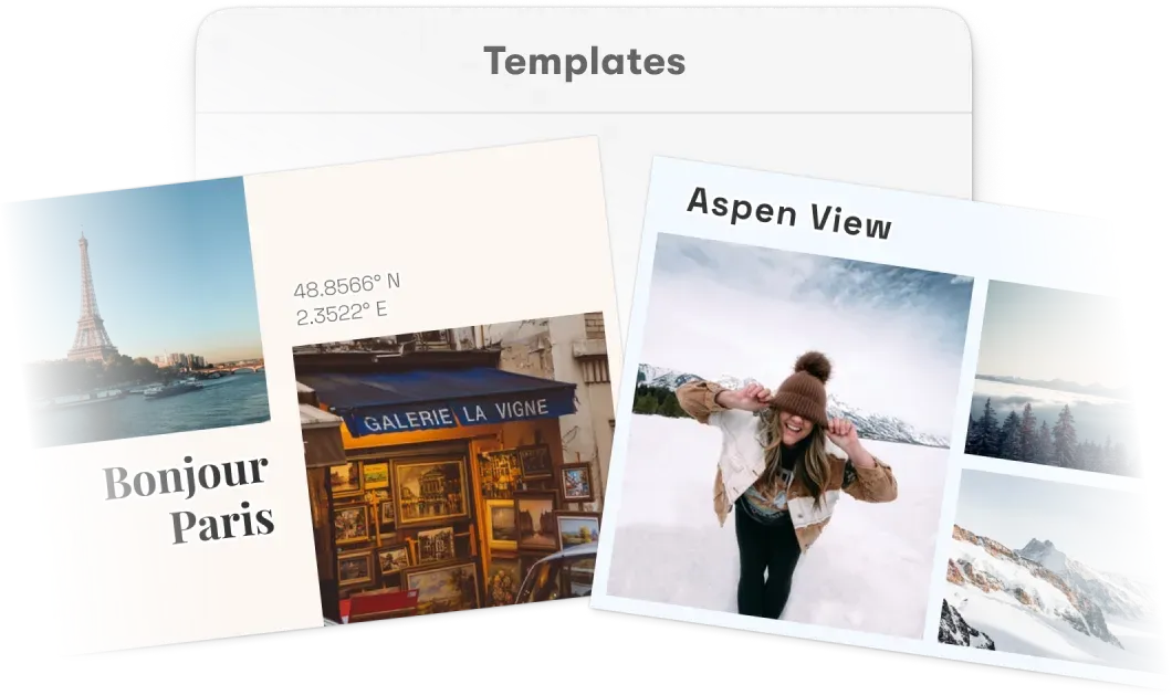 Smart postcard templates with placeholder regions and editable design zones for senders and marketing teams