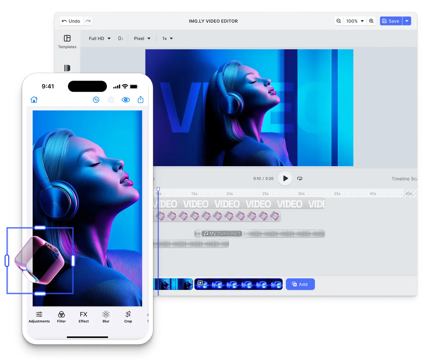 IMG.LY Creative Editor SDK compared against FFmpeg.js