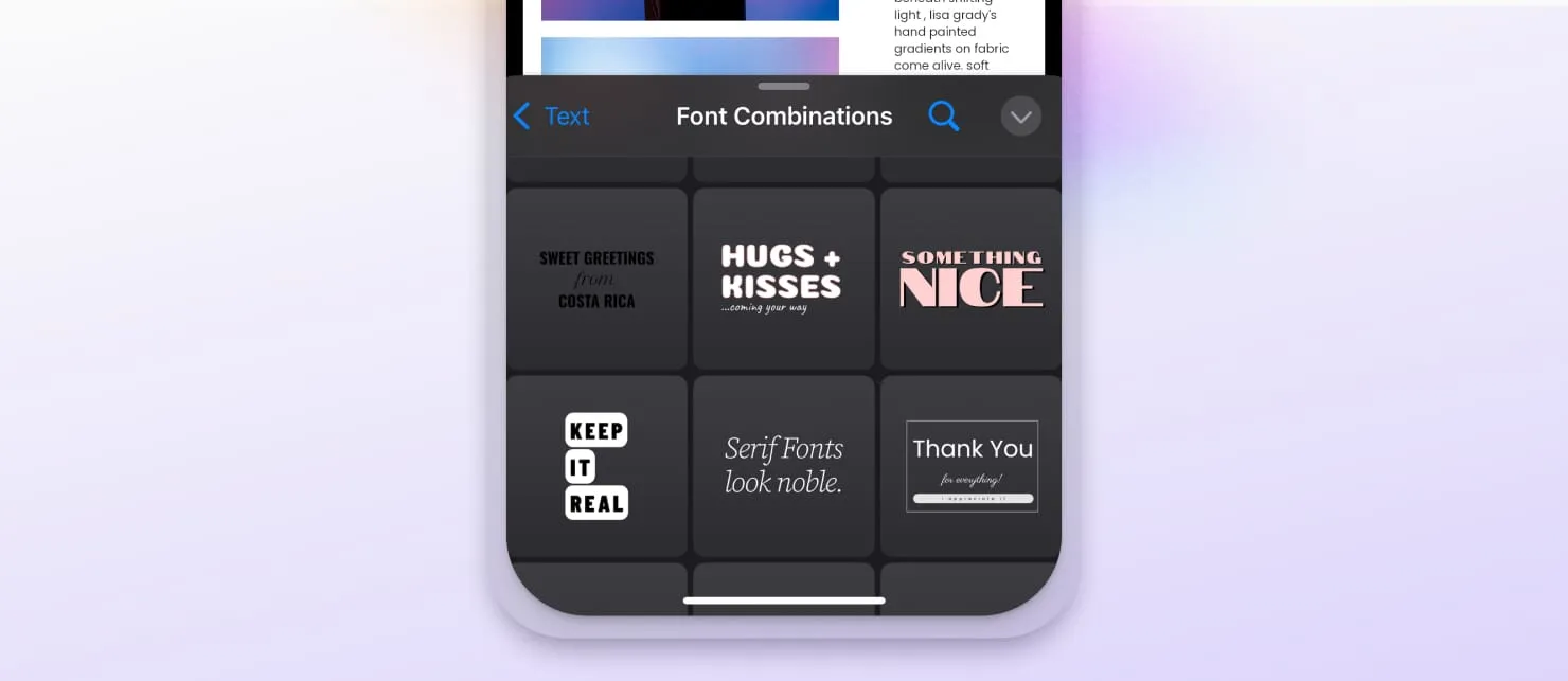 Try font combinations in our iOS demo app.