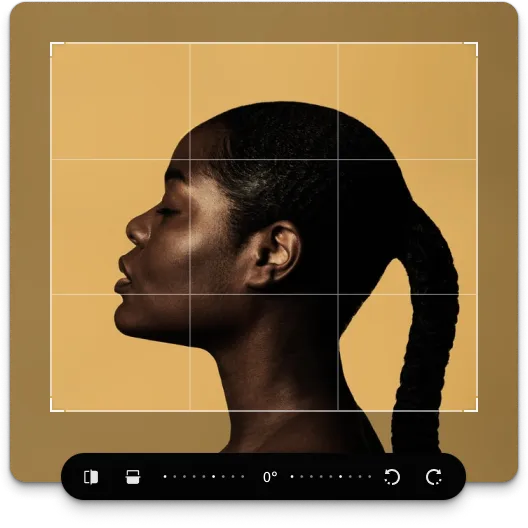 CE.SDK transform tools cropping, flipping, and rotating a licensed Getty Images photo with preset social-media aspect ratios
