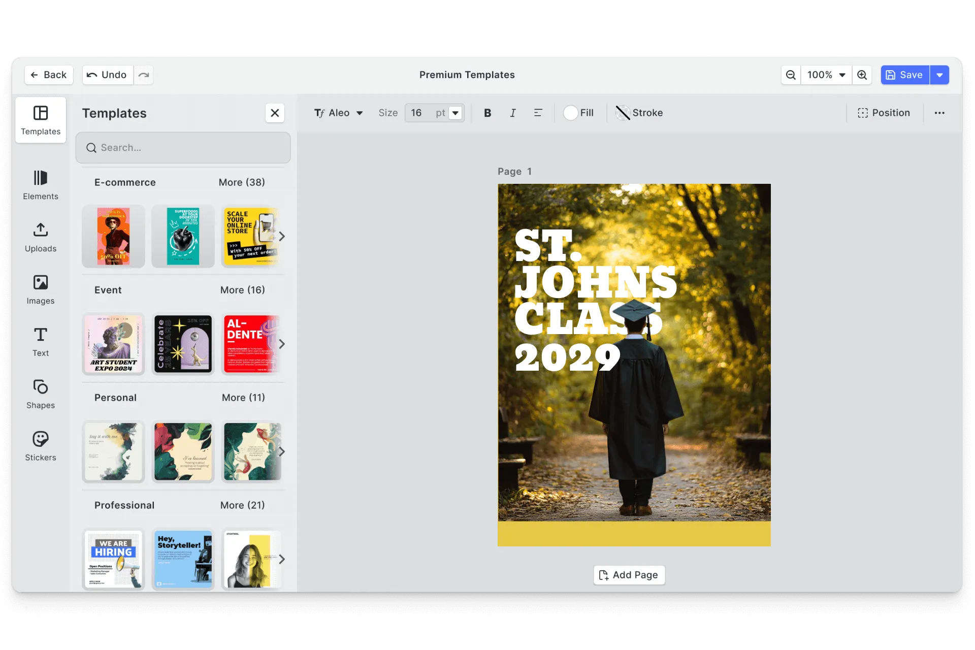 CE.SDK graduation yearbook covers editor showing class template-based design