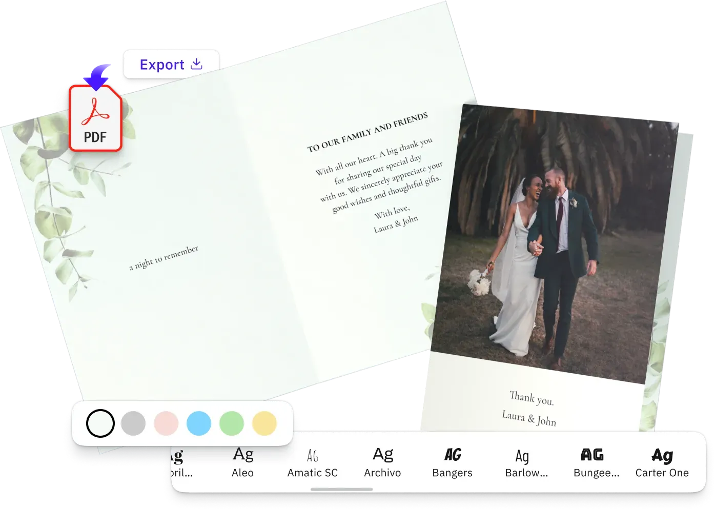 Customer designing a personalised greeting card inside the editor