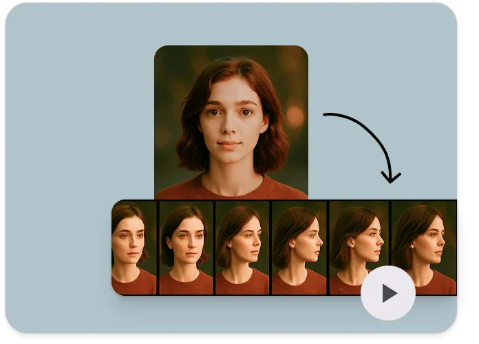 Portrait photo expanded into a frame-by-frame video sequence