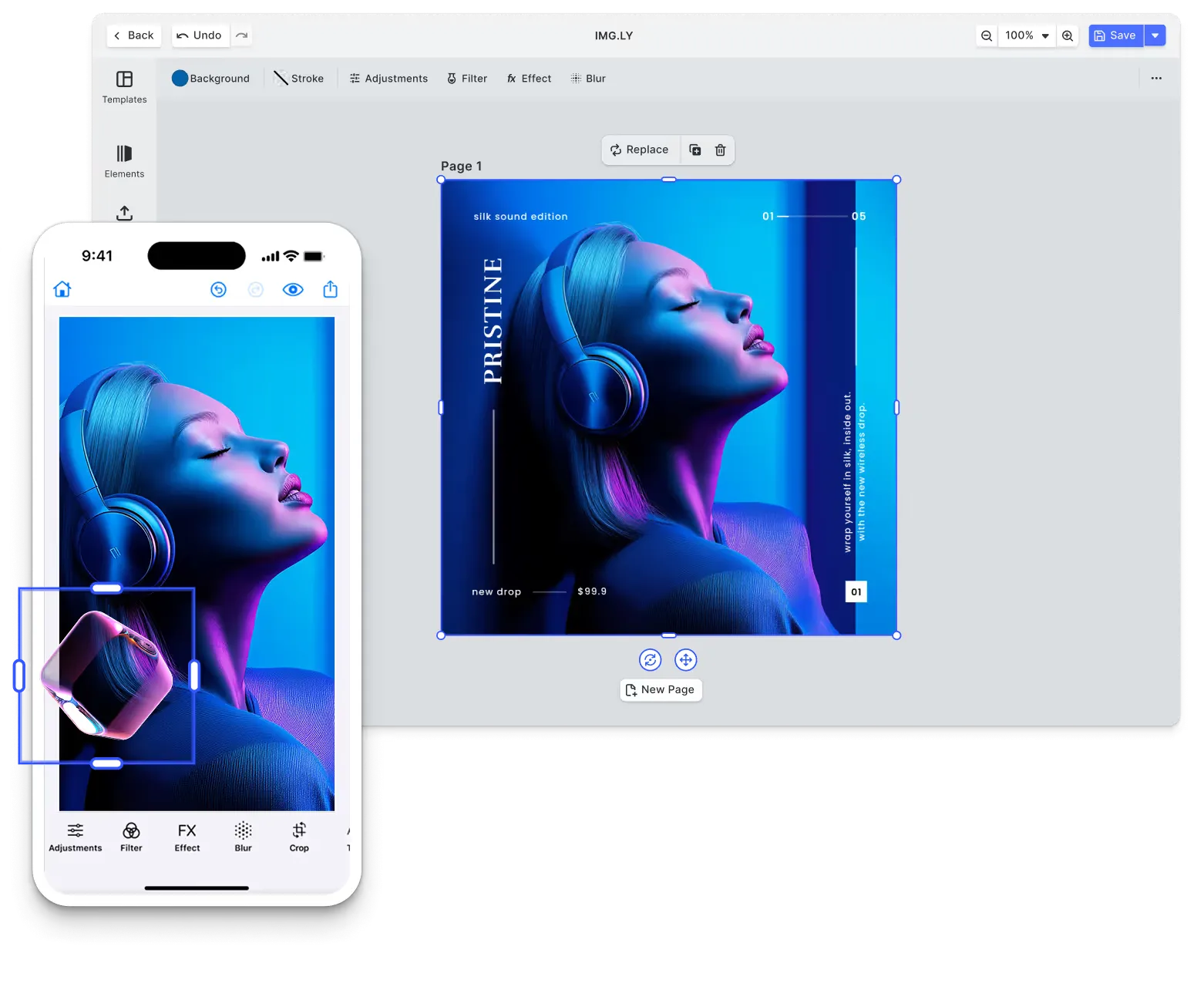 IMG.LY Creative Editor SDK compared against PixiJS
