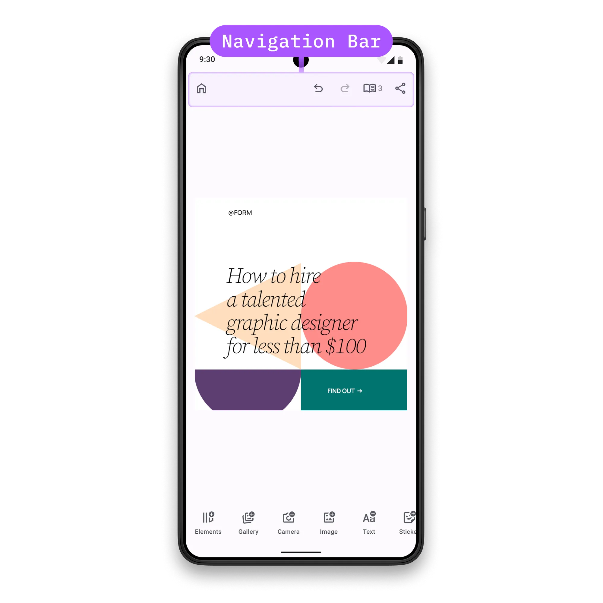 Customize your Navigation Bar in your Editor for Android.