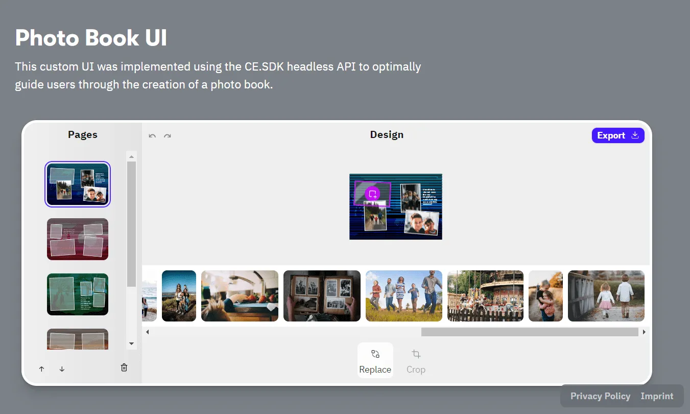 Storytelling is everything – allow users to organize their photos to pick and choose from.
