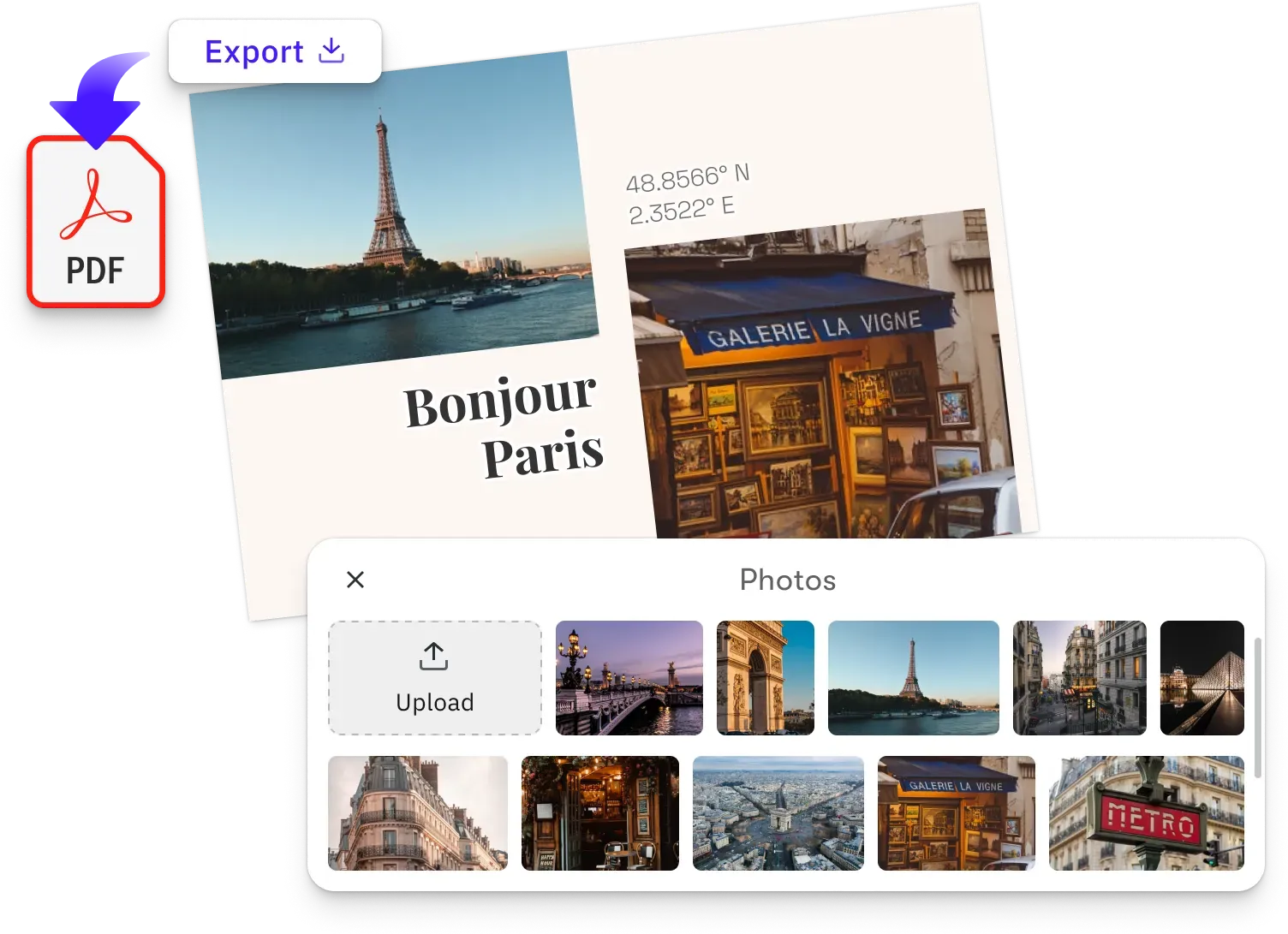 Customer designing a personalised photo postcard inside the postcard editor