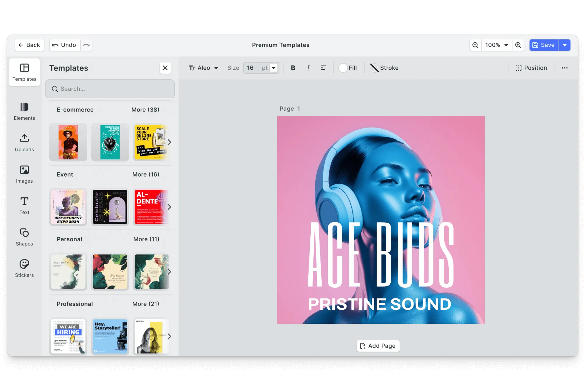CE.SDK product ads editor showing on-brand ad creative template