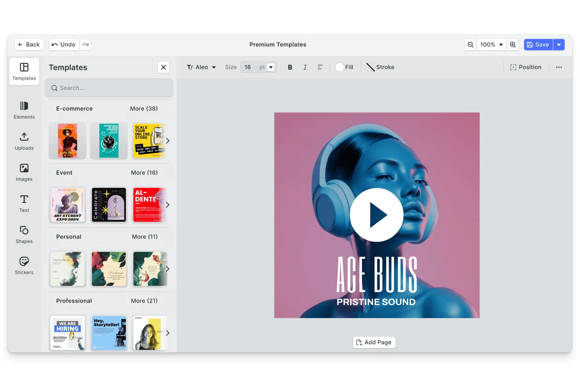 CE.SDK product video editor showing product demo template