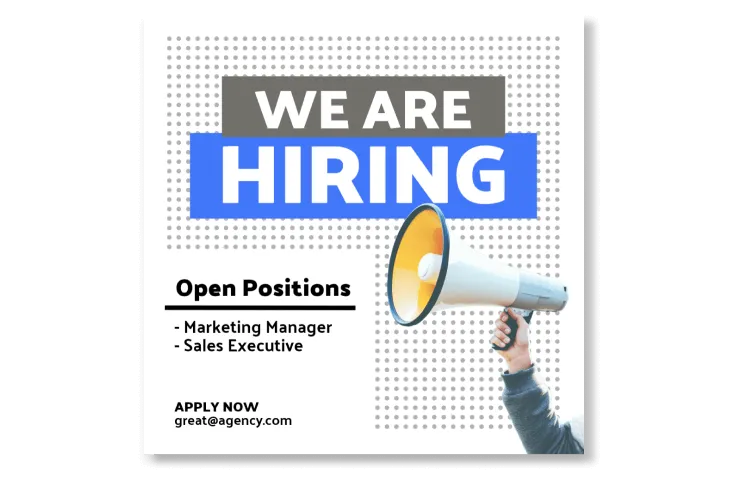 Hiring templates for job postings, company culture, and recruitment campaigns