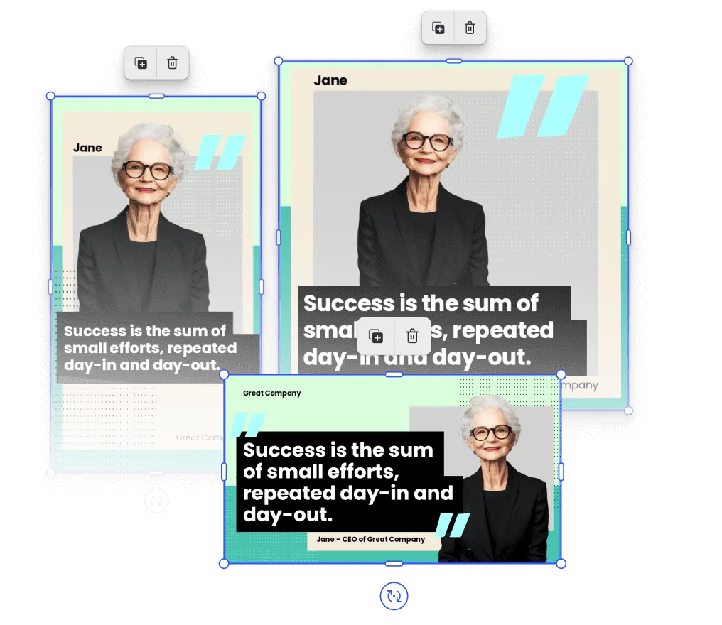 Composition of social media templates across bold, modern, and minimalist styles