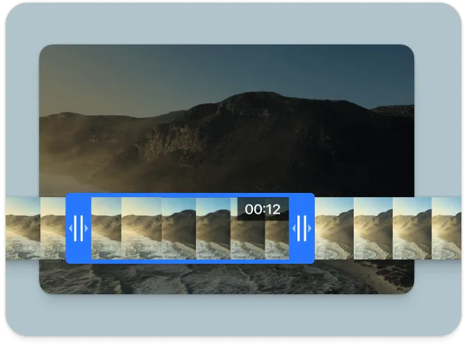 Mobile timeline editor with multi-clip trim and per-track controls